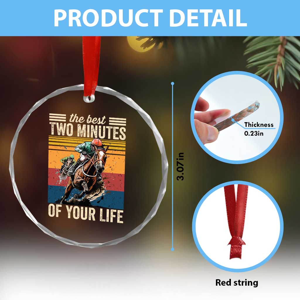 Horse Race Derby Crystal Glass Ornament The Best Two Minutes Of Your Life