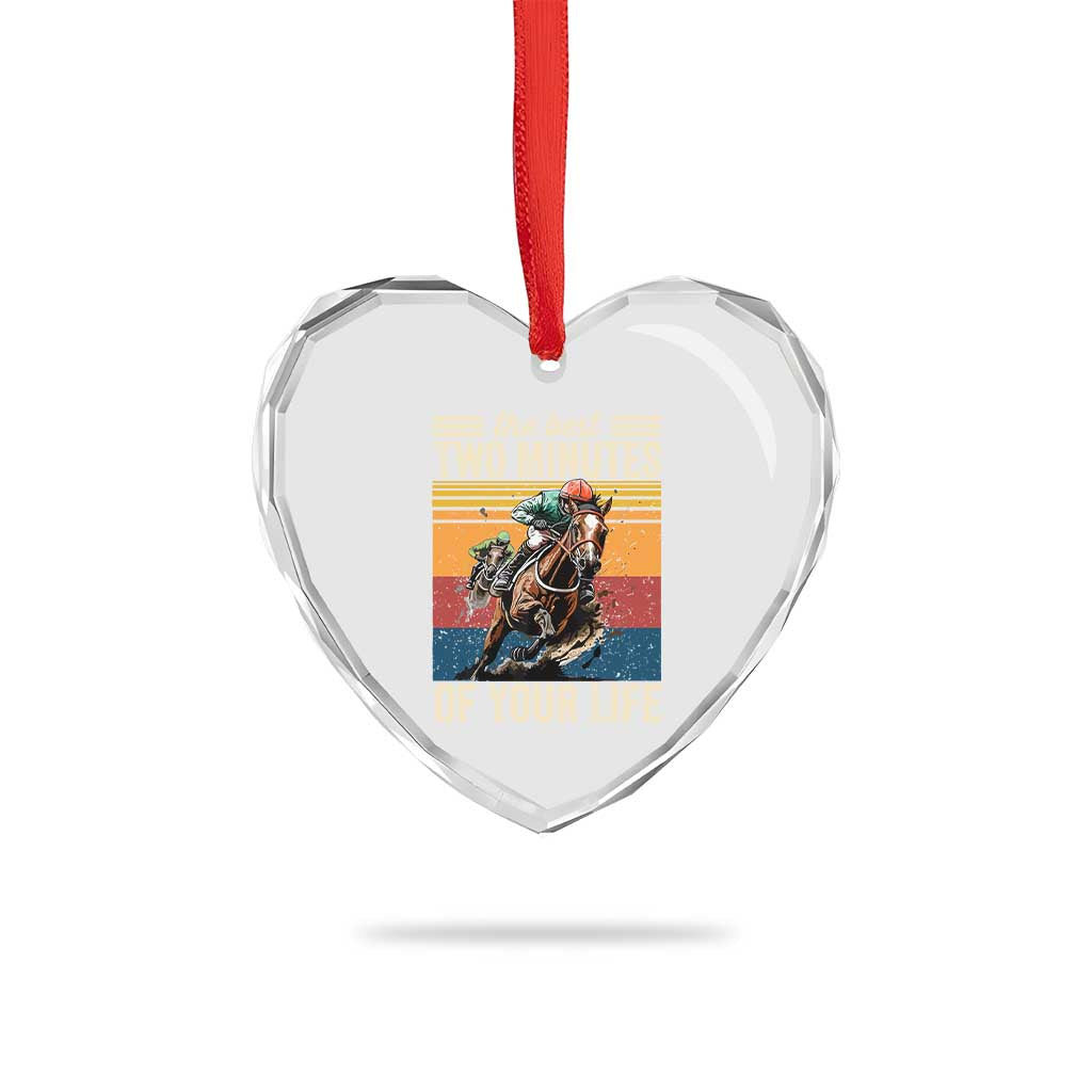 Horse Race Derby Heart Crystal Glass Ornament The Best Two Minutes Of Your Life
