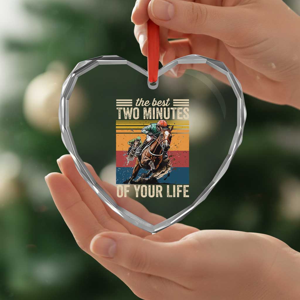 Horse Race Derby Heart Crystal Glass Ornament The Best Two Minutes Of Your Life