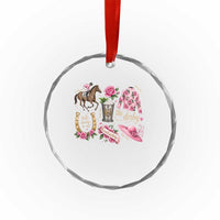 Horse Racing Derby Day Crystal Glass Ornament Doodles Funny Silks Jockey