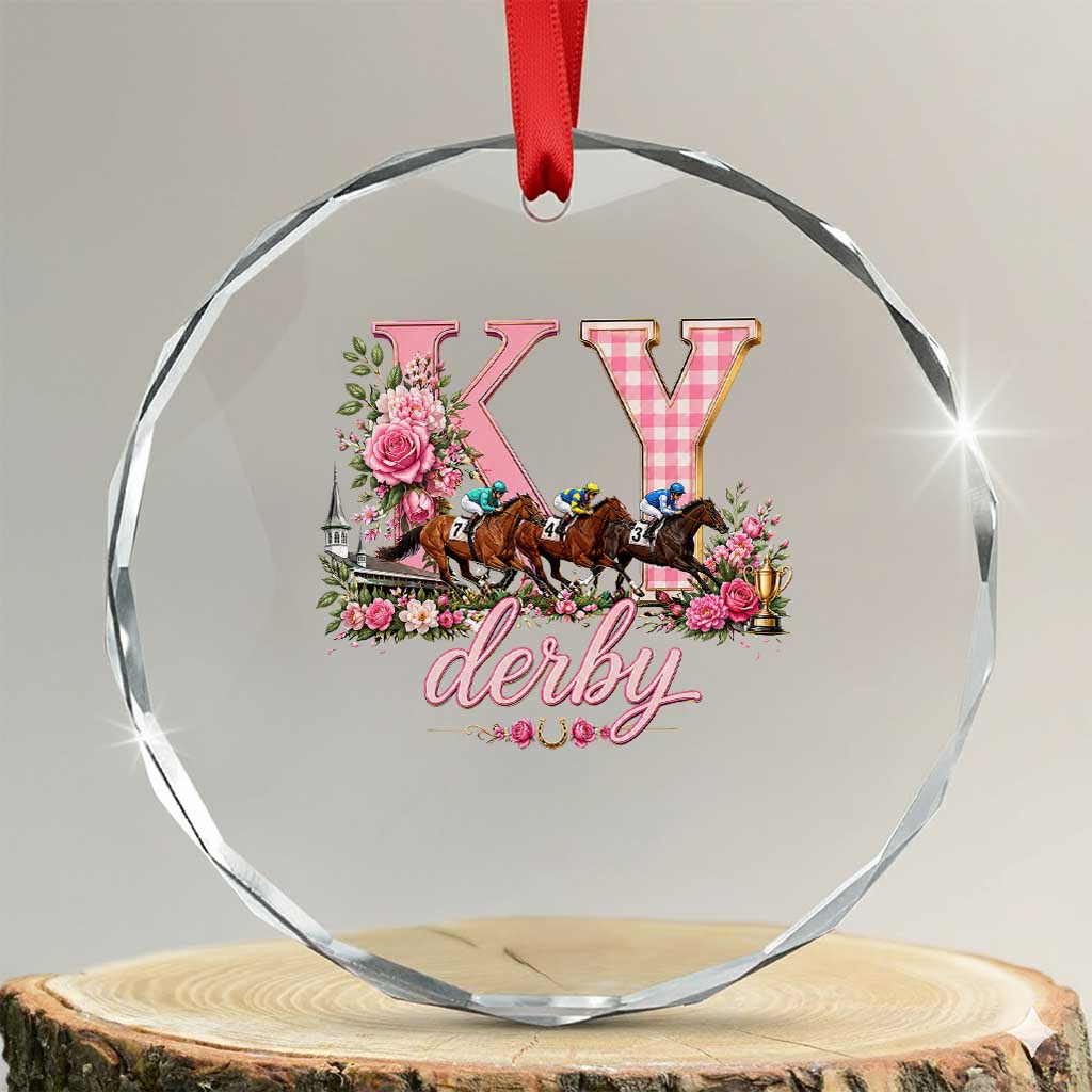 Horse Racing KY Derby Day Vibes Crystal Glass Ornament This is My Derby Day Dress