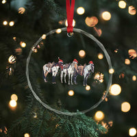 Horse Xmas Crystal Glass Ornament Western Cowboy Cowgirl Howdy Country TS10