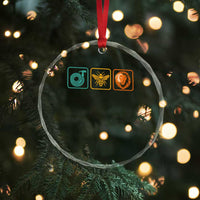 Hose Bee Lion Icons Funny Meme Retro Crystal Glass Ornament