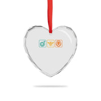 Hose Bee Lion Icons Funny Meme Retro Heart Crystal Glass Ornament