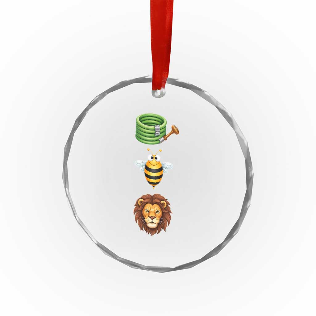 Hose Bee Lion Meme Slang Funny Sarcastic Pun Graphic Crystal Glass Ornament