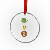 Hose Bee Lion Meme Slang Funny Sarcastic Pun Graphic Crystal Glass Ornament