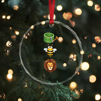 Hose Bee Lion Meme Slang Funny Sarcastic Pun Graphic Crystal Glass Ornament
