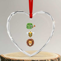 Hose Bee Lion Meme Slang Funny Sarcastic Pun Graphic Heart Crystal Glass Ornament
