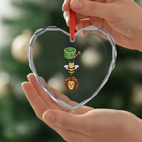 Hose Bee Lion Meme Slang Funny Sarcastic Pun Graphic Heart Crystal Glass Ornament