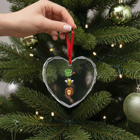 Hose Bee Lion Meme Slang Funny Sarcastic Pun Graphic Heart Crystal Glass Ornament