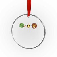Hose Bee Lion Meme Slang Funny Wordplay Pun Graphic Crystal Glass Ornament