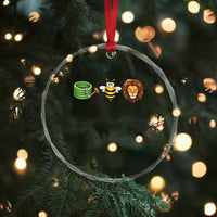 Hose Bee Lion Meme Slang Funny Wordplay Pun Graphic Crystal Glass Ornament