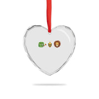 Hose Bee Lion Meme Slang Funny Wordplay Pun Graphic Heart Crystal Glass Ornament