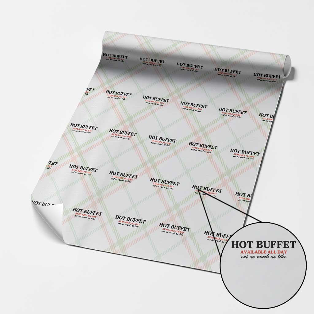 Hot Buffet Available All Day Wrapping Paper Roll Funny Cooking Food - Wonder Print Shop