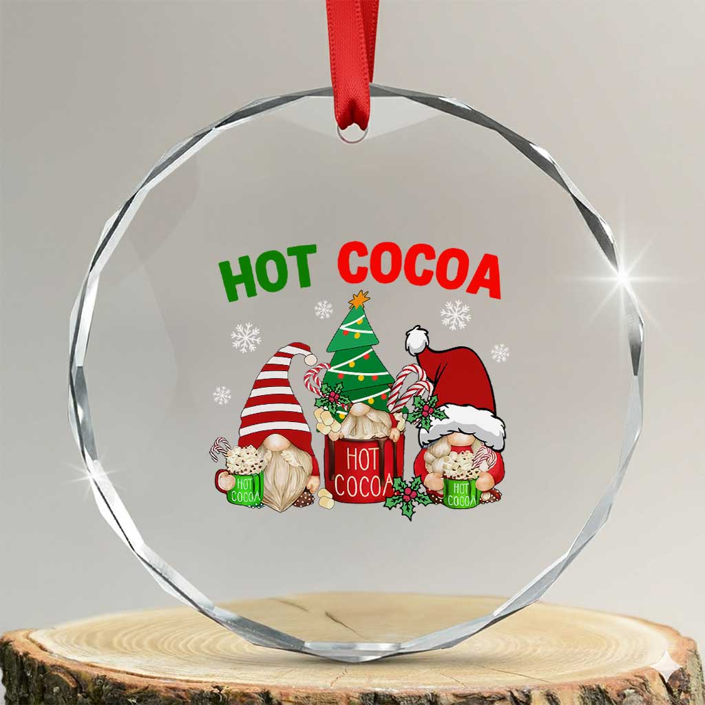 Hot Cocoa Gnomes Drink Hot Chocolate Watch Xmas Movies Crystal Glass Ornament TS09