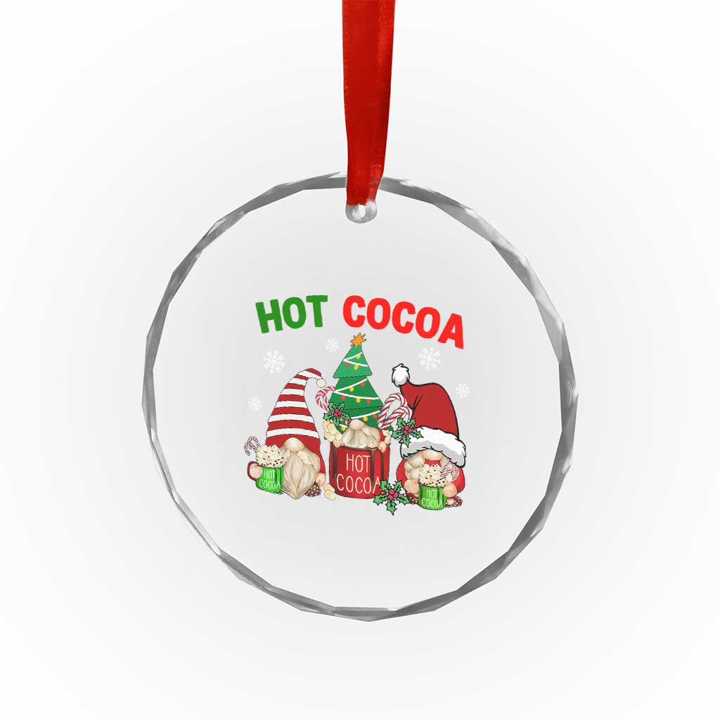 Hot Cocoa Gnomes Drink Hot Chocolate Watch Xmas Movies Crystal Glass Ornament TS09