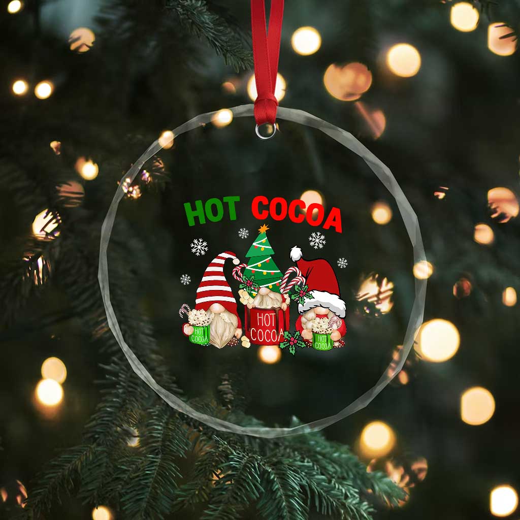 Hot Cocoa Gnomes Drink Hot Chocolate Watch Xmas Movies Crystal Glass Ornament TS09