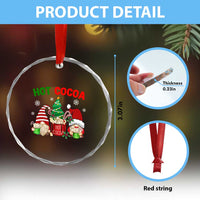 Hot Cocoa Gnomes Drink Hot Chocolate Watch Xmas Movies Crystal Glass Ornament TS09