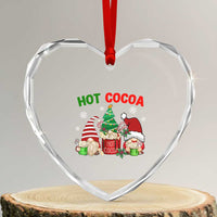 Hot Cocoa Gnomes Drink Hot Chocolate Watch Xmas Movies Heart Crystal Glass Ornament - Wonder Print Shop