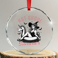Hot Ghoul Summer Crystal Glass Ornament Retro Pin Up Witch Summerween Summer Beach Halloween Vibes