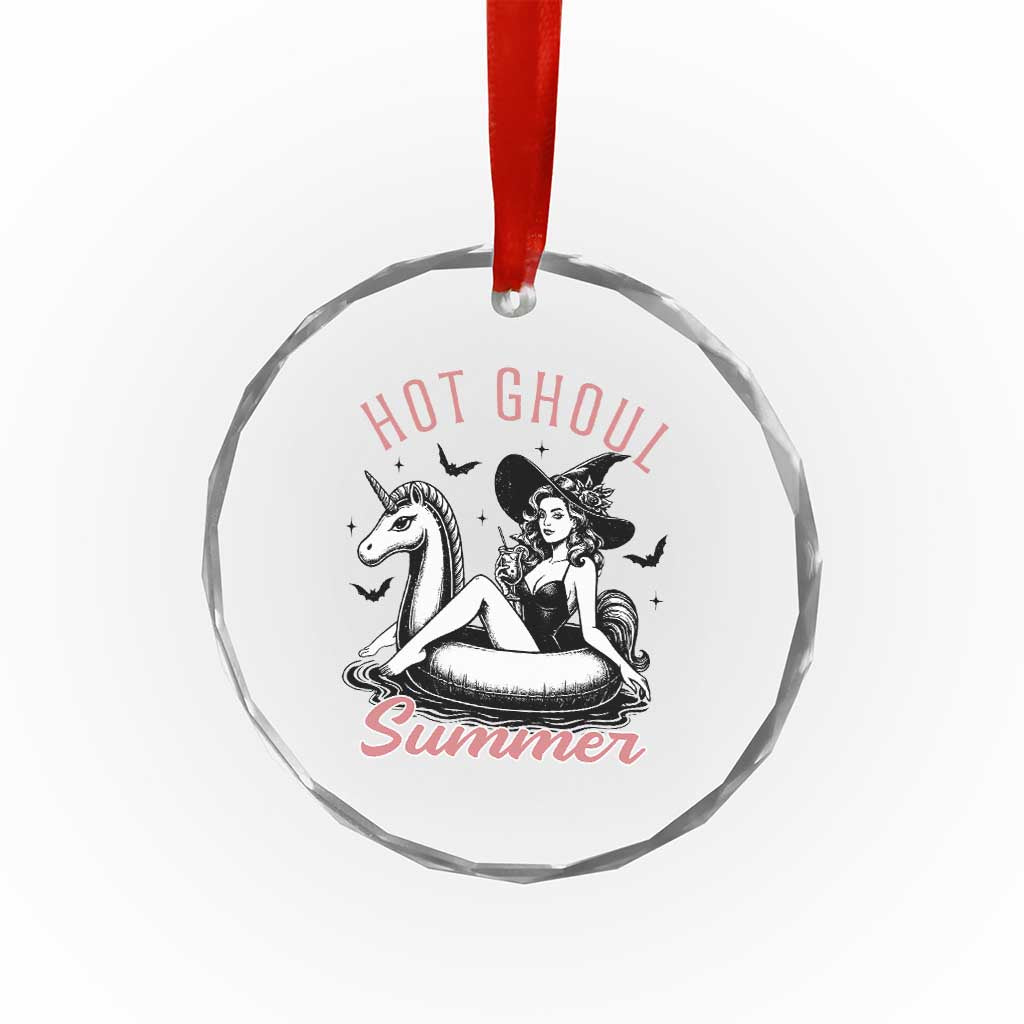 Hot Ghoul Summer Crystal Glass Ornament Retro Pin Up Witch Summerween Summer Beach Halloween Vibes