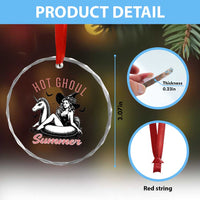 Hot Ghoul Summer Crystal Glass Ornament Retro Pin Up Witch Summerween Summer Beach Halloween Vibes