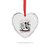 Hot Ghoul Summer Heart Crystal Glass Ornament Retro Pin Up Witch Summerween Summer Beach Halloween Vibes