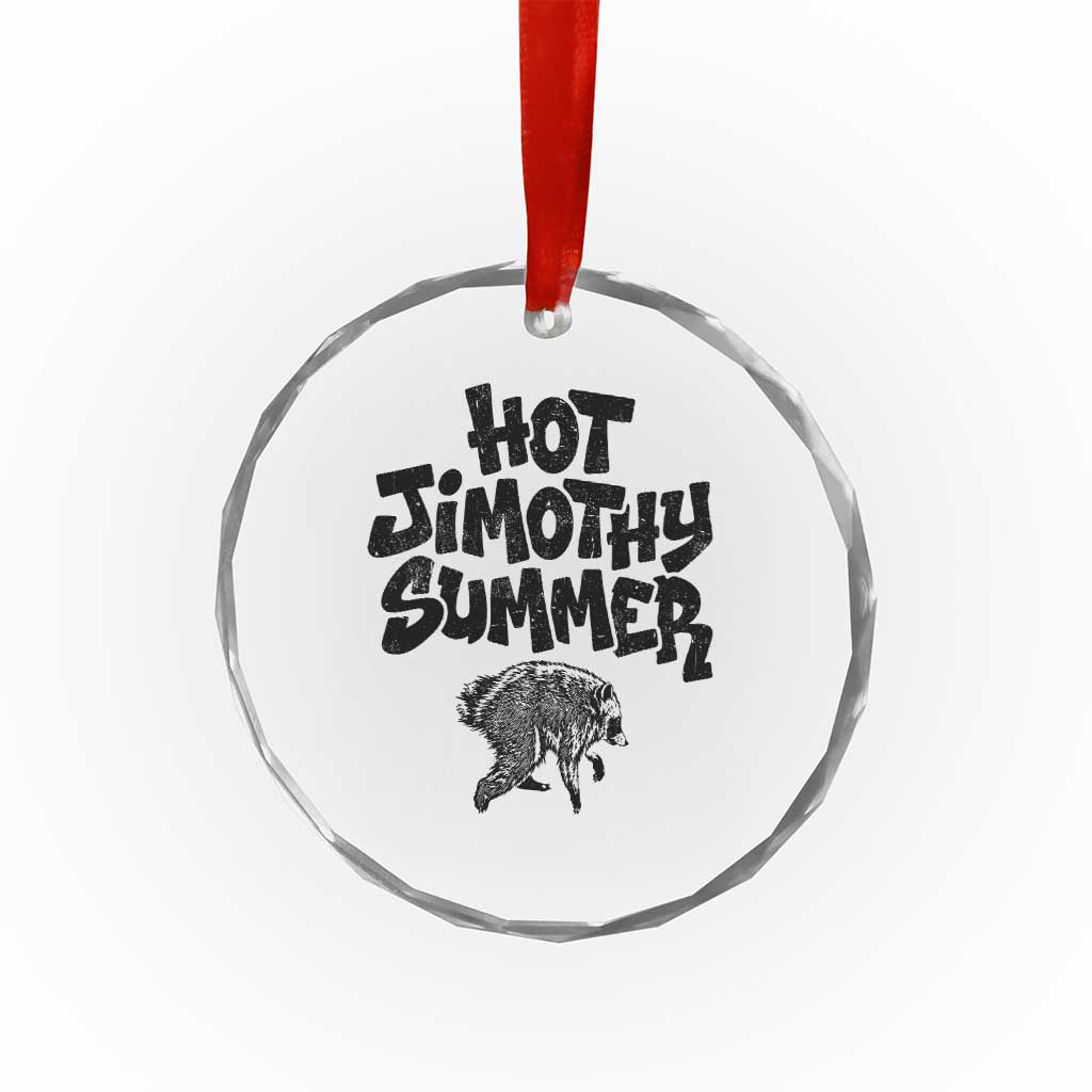 Hot Jimothy Summer Funny Viral Seattle Raccoon Graphic Crystal Glass Ornament Viral Trash Panda Meme