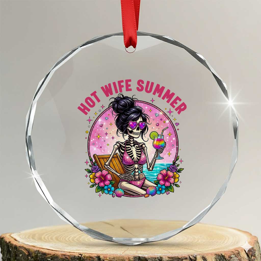 Hot Wife Summer Crystal Glass Ornament Funny Newlywed Skeleton