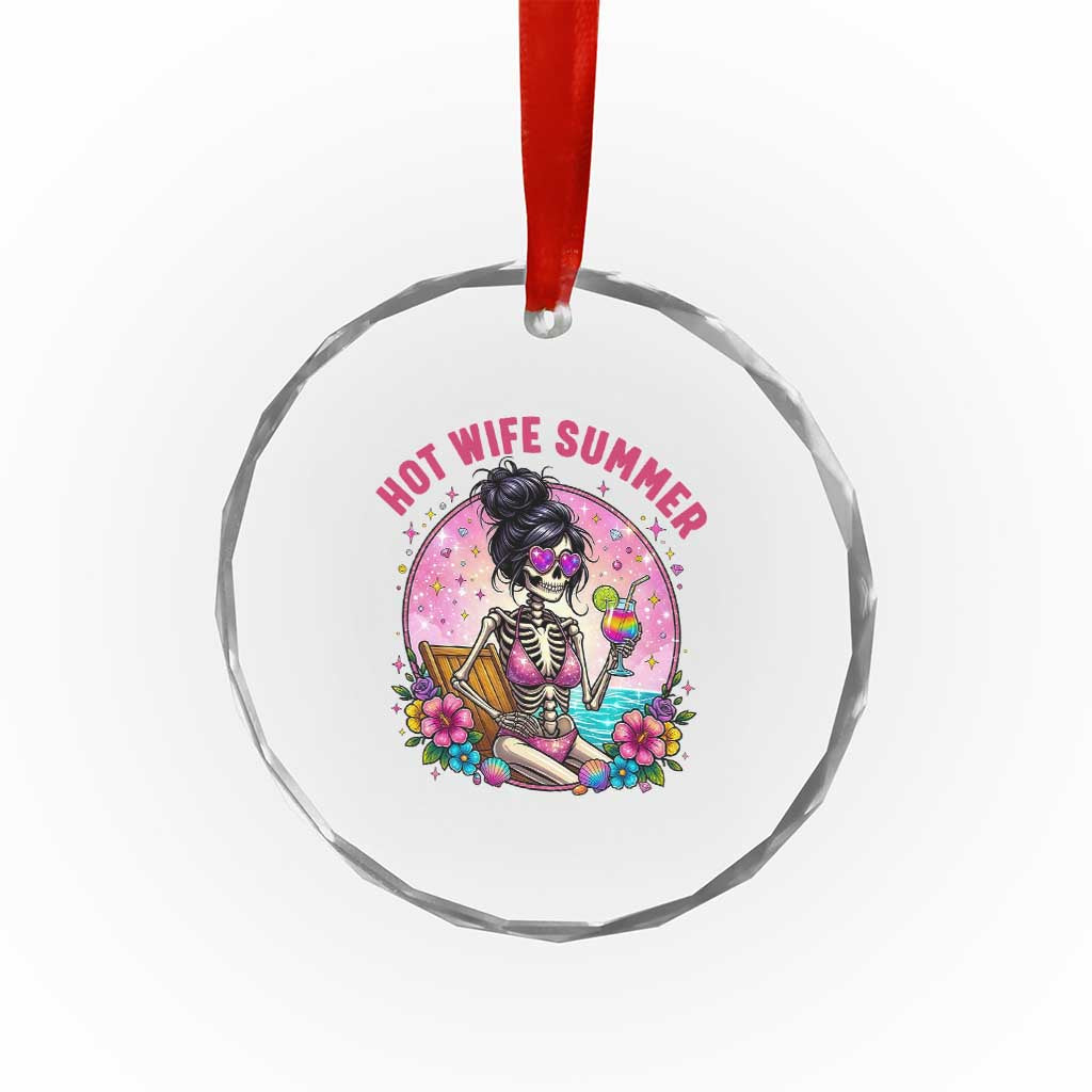 Hot Wife Summer Crystal Glass Ornament Funny Newlywed Skeleton