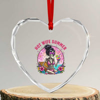 Hot Wife Summer Heart Crystal Glass Ornament Funny Newlywed Skeleton