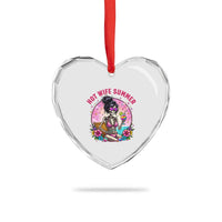 Hot Wife Summer Heart Crystal Glass Ornament Funny Newlywed Skeleton