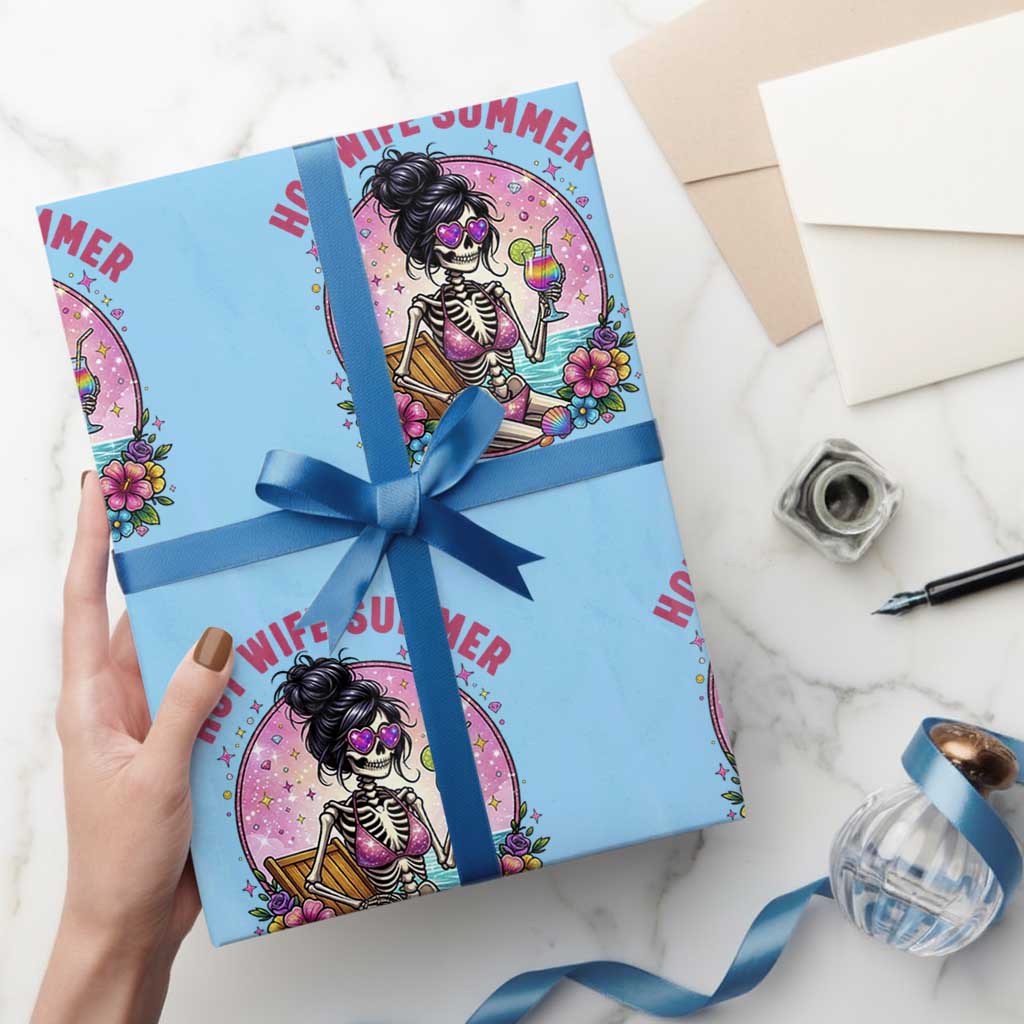 Hot Wife Summer Wrapping Paper Roll Funny Newlywed Skeleton
