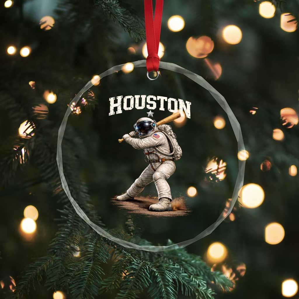 Houston Astronaut Baseball Player Crystal Glass Ornament Clutch City