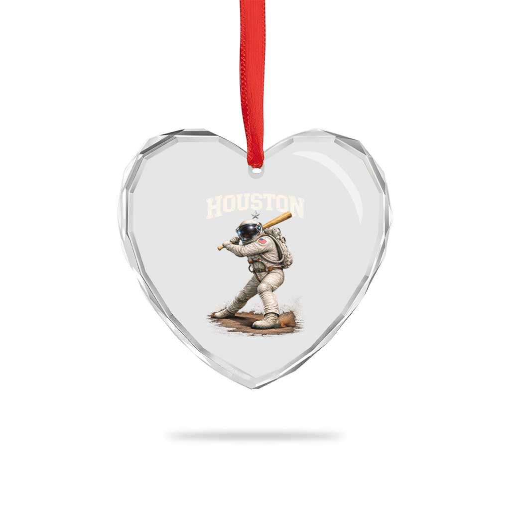 Houston Astronaut Baseball Player Heart Crystal Glass Ornament Clutch City