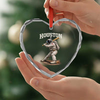 Houston Astronaut Baseball Player Heart Crystal Glass Ornament Clutch City