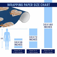 Houston Clutch City Wrapping Paper Roll Baseball Heart Varsity Script Vintage Sports Fans