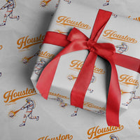 Houston Clutch City Wrapping Paper Roll Astronaut Baseball Player In Space
