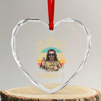 How Does Jesus Make His Coffee Hebrews It Heart Crystal Glass Ornament Funny Christian Coffee Lover Retro Sunset - Wonder Print Shop
