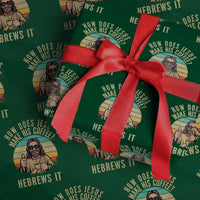 How Does Jesus Make His Coffee Hebrews It Wrapping Paper Roll Funny Christian Coffee Lover Retro Sunset - Wonder Print Shop