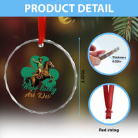 How Lucky Are We Crystal Glass Ornament Cowboy Western Irish St Patrick's Day
