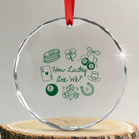 How Lucky Are We Crystal Glass Ornament Irish Shamrock Horseshoe St Patricks Day