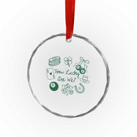How Lucky Are We Crystal Glass Ornament Irish Shamrock Horseshoe St Patricks Day