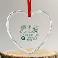 How Lucky Are We Heart Crystal Glass Ornament Irish Shamrock Horseshoe St Patricks Day