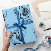 How Lucky Are We Wrapping Paper Roll Funny Western Cowgirl Rodeo Playing Card