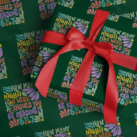 How Many Nights Should You Be Reading 6 7 Wrapping Paper Roll Retro Funny 67 Six Seven Meme Book Lover - Wonder Print Shop
