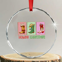 Howdy Christmas Cowboy Boots Western Pride Crystal Glass Ornament - Wonder Print Shop