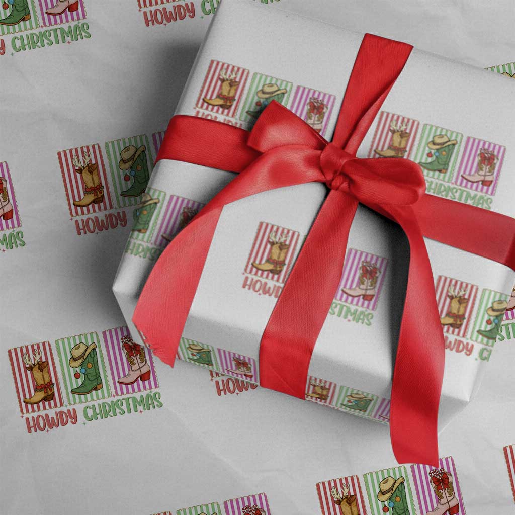 Howdy Christmas Cowboy Boots Western Pride Wrapping Paper Roll - Wonder Print Shop