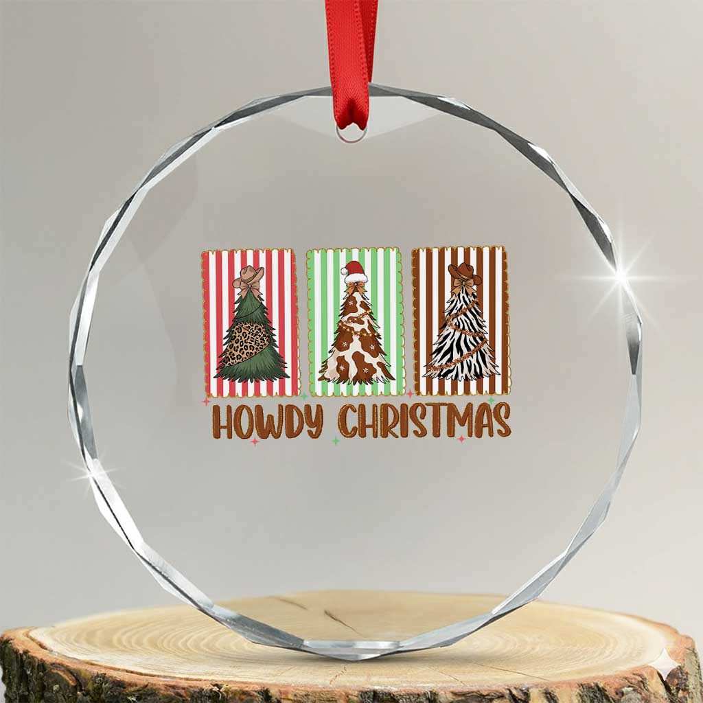 Howdy Christmas Crystal Glass Ornament Funny Western Xmas Tree Rodeo Fan Gift - Wonder Print Shop