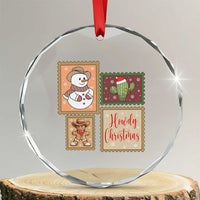Howdy Christmas Postage Stamp Crystal Glass Ornament Western Life Holiday Gift - Wonder Print Shop